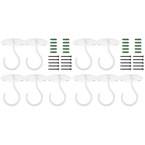 10Pcs Sturdy Iron Ceiling Hooks White Wall Mount Swag Hooks for Home 1