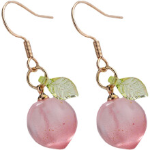 2Pairs Peach Hook Earrings Pink Dangle Earrings for Trendy Teen Girls