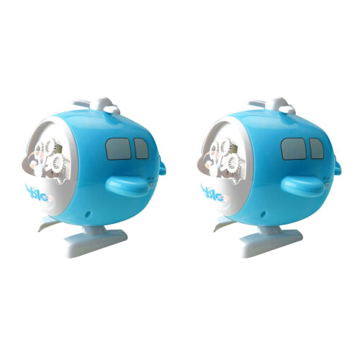 2Pcs Blue Kids Bubble Blower Plastic Bubble Machine Simple Easy Play 1