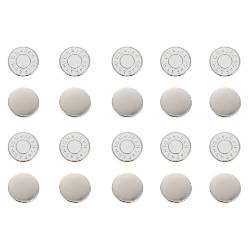 80Pcs Ergonomic Silver Alloy Multi-Function Household Pant Buttons