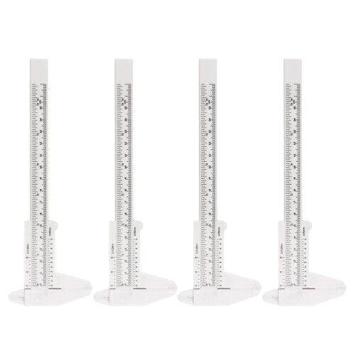 12Pcs Strong Plastic Mini Caliper White Two-Way Measurement Tool