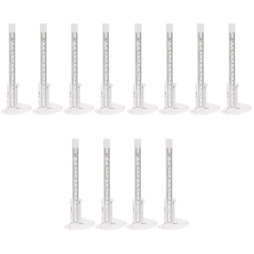 12Pcs Strong Plastic Mini Caliper White Two-Way Measurement Tool 2