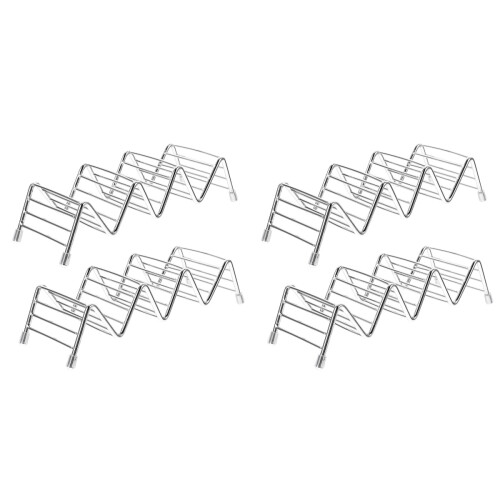 4 Pcs 1 Set Rustproof Taco Stands Spring Roll Racks Steel Color 2