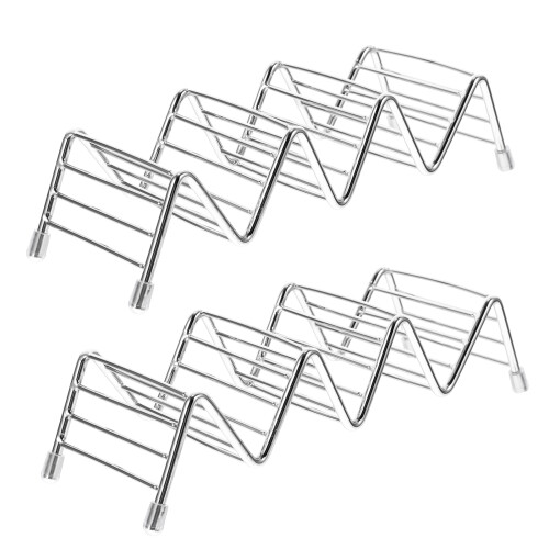 4 Pcs 1 Set Rustproof Taco Stands Spring Roll Racks Steel Color 1