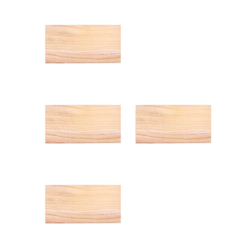 4Pièces Bois Naturel Rectangulaires Pour Rangement 2