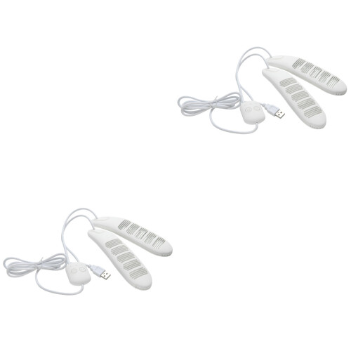 2St USB Schoendroger Wit Slim Met Timer Duurzaam Thuis En Laarzen 2