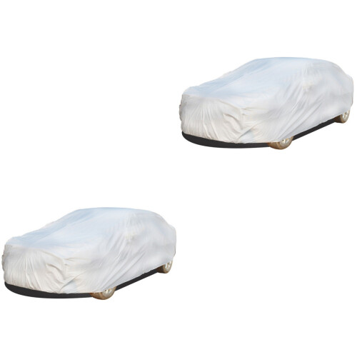 2Pcs Silver Car Summer Sunscreen Cover Durable Dustproof Protection 2