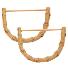 6St Beige Bamboe Handvatten D Type Voor DIY Handmade Tassen