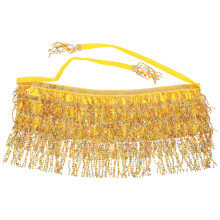 Gouden Buikdans Heupriem Met Chiffon En Geweven Stof Decoratie