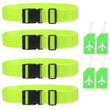 3Sets Lichtgroene Bagageriemen Set Met Hangtags Snelle Herkenning