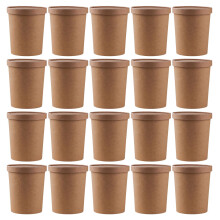 25Sets Wegwerp Soepbakjes Van Kraftpapier Met Voor