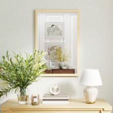 HOMCOM 60x40cm Wall Bathroom Mirror for Home Decor, Vanity Mirror, Natural