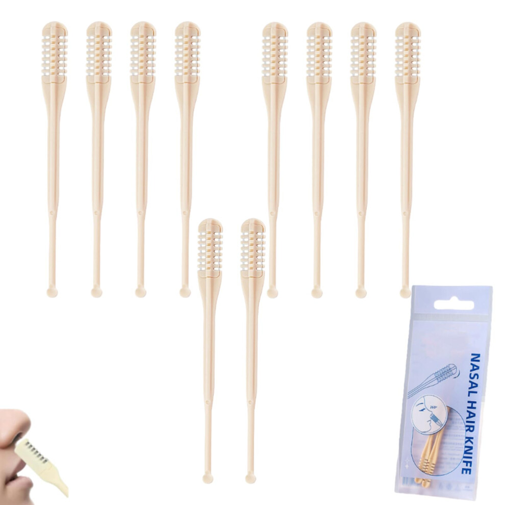Manual Nose Hair Trimmer 10PCS DualEnded Rotary Cutter with 360 Precision for Ear and Nostril