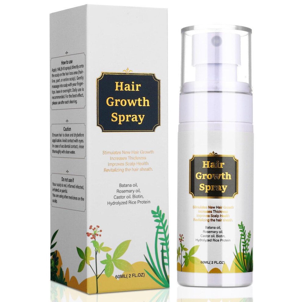 Hair Growth Oil Spray with Batana and Castor Oil for Thicker Fuller Hair and Split Ends