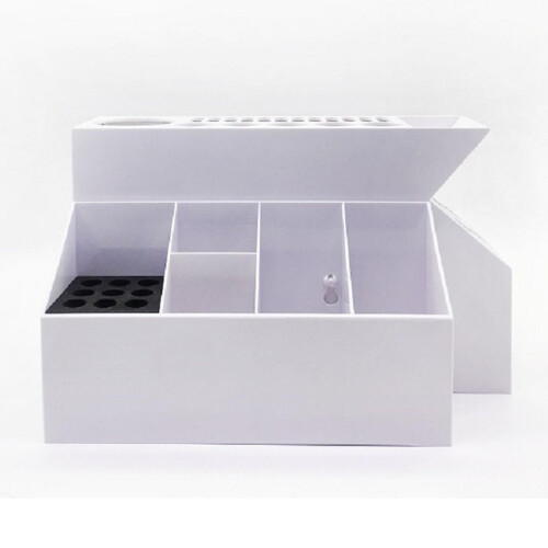 White Barber Scissors Holder Box with MultiCompartment Hairdressing Tools Organizer Stand 2