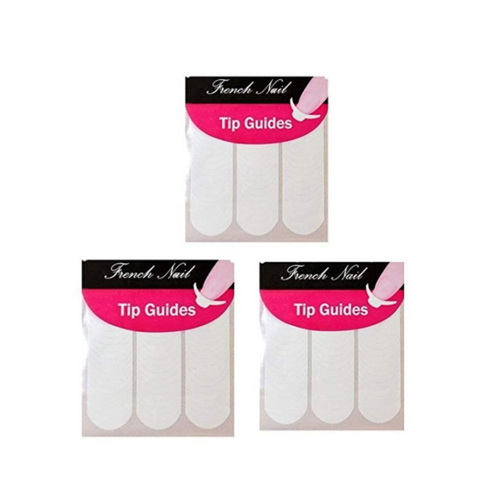 French Nail Stickers SelfAdhesive PVC Tip Guides for DIY French Manicure Art 3PCS