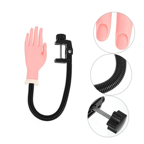 Nail Practice Hand with Adjustable Finger Positions, Realistic Model for Manicure Training 2