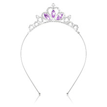 Princess Crown Tiara with Purple Crystal, Sparkling Rhinestone Pageant Headband for Women Party