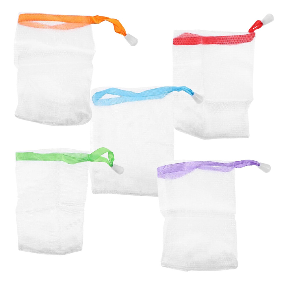 10pcs Exfoliating Soap Pouch with Foaming Net for Rich Bubbles Face and Body Cleansing