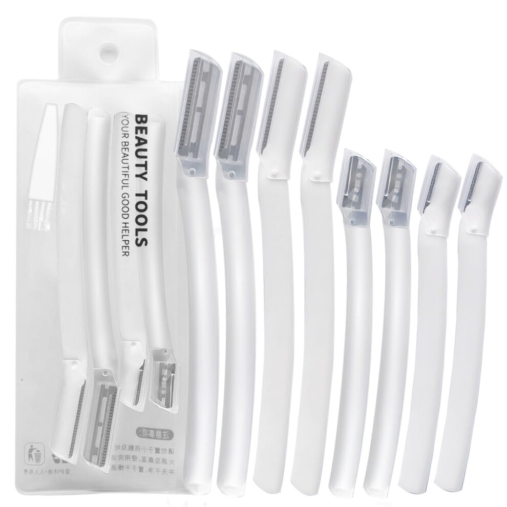 Peach Face Razors For Women Dermaplaning Tool 8Pcs Eyebrow Razor Kit Fuzz Remover Unisex