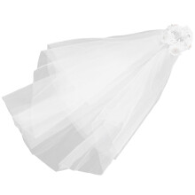 3Stk Lange Hochzeitsschleier Weiß Perlen Haarschmuck Elegant