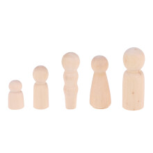 20Stk Holz Steckdolls DIY Figuren Beige Für Kinder Bastelspaß Und Deko