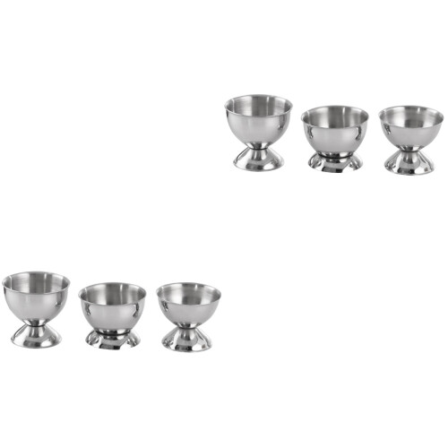 6Stk Silber Eierrek in Modernem Design Für Küchenbedarf 2