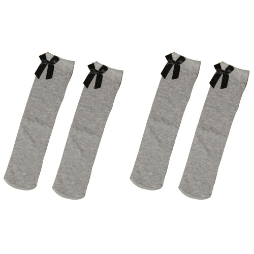 2Paires Hautes Coton Nœud Élégant 1