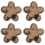 4Stk Goldenes Watchband Accessoire Mit Leopardmuster Blumenform 4