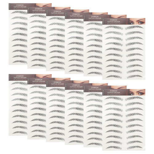 12 Pièces Patchs Sourcils Naturels Tenue Longue Durée