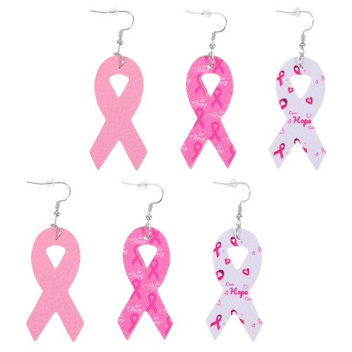 9Paires Boucles D'oreilles Cancer Sein Cuir Élégantes