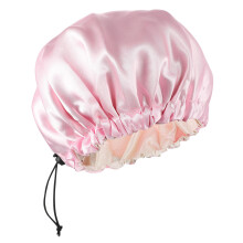 2Pièces Bonnet Rose Satiné Ajustable Pour Enfants