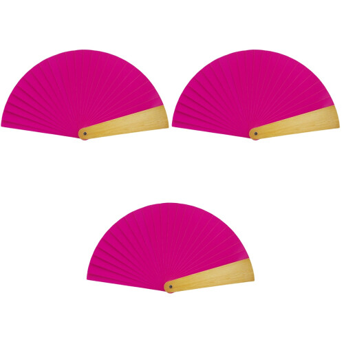 3Pièces Éventails Pliables Pour Magicien, Effet Changeant Couleur Rose 2