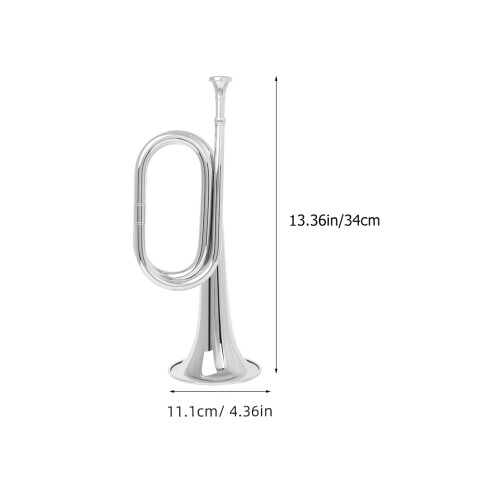 2Pcs Silver Copper Bugle Musical Instrument for Beginner Band Players 2