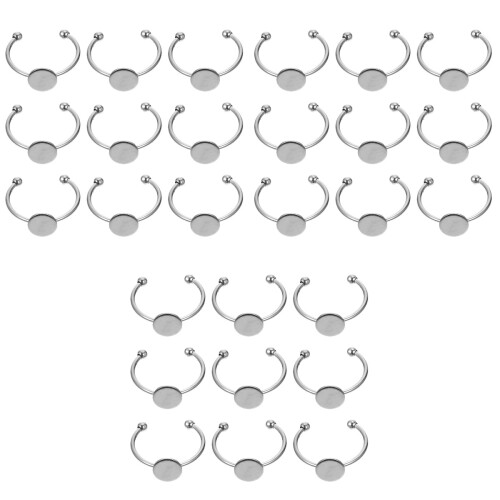 30St Verstelbare Ring Bezels Metaal Basis Voor 2