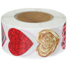 2Rouleaux Étiquettes Adhesives Pour Cadeaux St-Valentin Rose