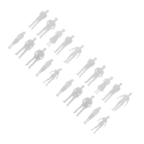 40Pièces Mini Figurines Blanches Modèles Humains Pour Paysage De Train 1