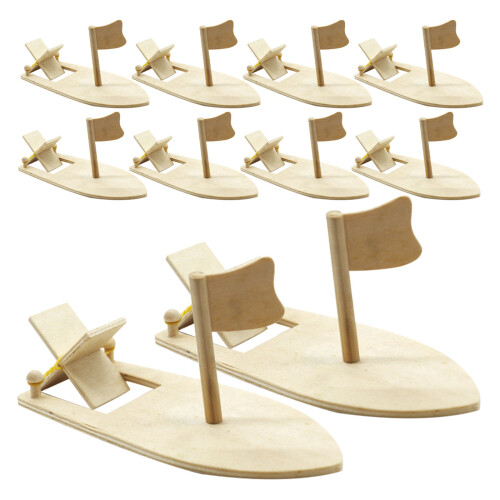 30St Zeilboot DIY Voor Kinderen Blank Beige Knutselmodel 2