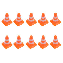 10pcs Roadblock Scene Accessories Educational Traffic Sign Toys For Boys And Girls Mini Road Cone Toys For Sand Table Play