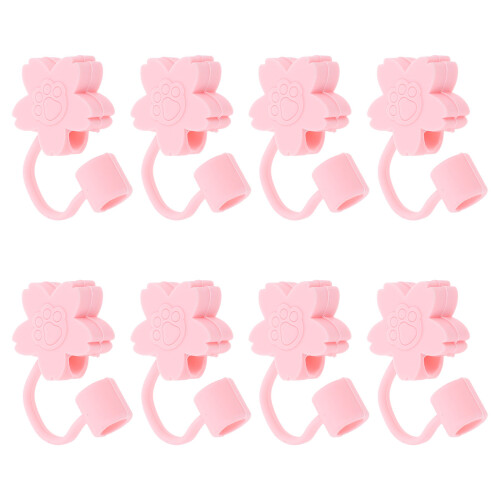 2 Count Reusable Straw Cover Cap Portable Cute Silicone Tips Caps