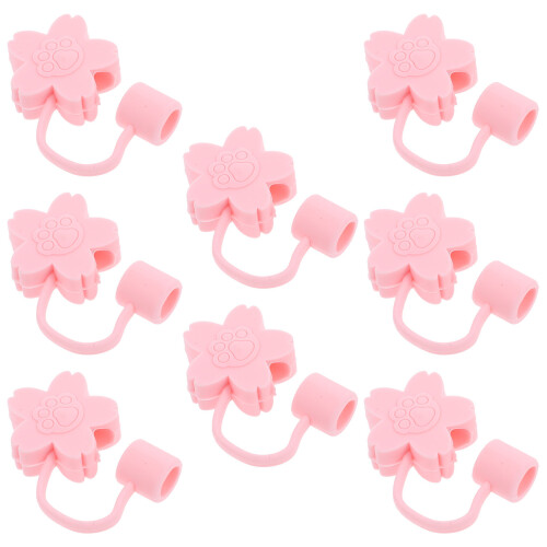 2 Count Reusable Straw Cover Cap Portable Cute Silicone Tips Caps 1