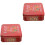 2Pcs Festive Red Tinplate Cookie & Candy Storage Box 5