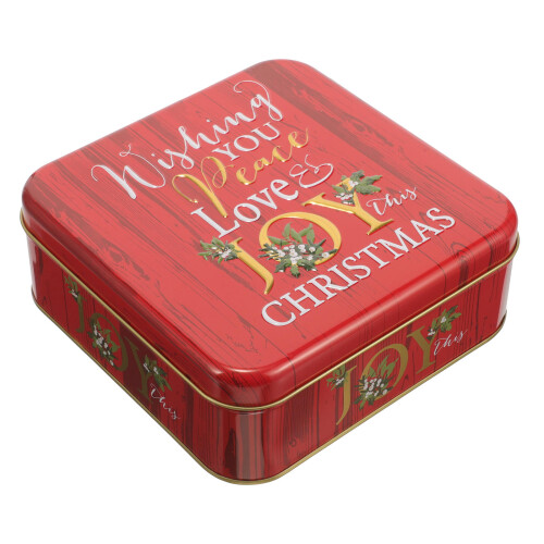 2Pcs Festive Red Tinplate Cookie & Candy Storage Box 1