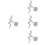 4Pcs Lightweight Silver Snake Earrings Small Studs for Ear Piercing 6
