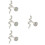 4Pcs Lightweight Silver Snake Earrings Small Studs for Ear Piercing 7