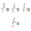 4Pcs Lightweight Silver Snake Earrings Small Studs for Ear Piercing 3