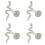 4Pcs Lightweight Silver Snake Earrings Small Studs for Ear Piercing 5