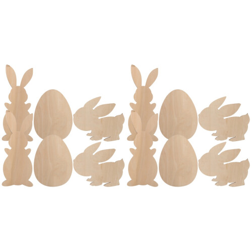 12 Pcs Wooden Easter Bunny Egg Cutouts Rabbit Chips Ornaments 1