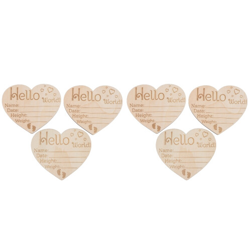 6Pièces Enseignes Bois Annonce Naissance Bébé Khaki Enfant 2