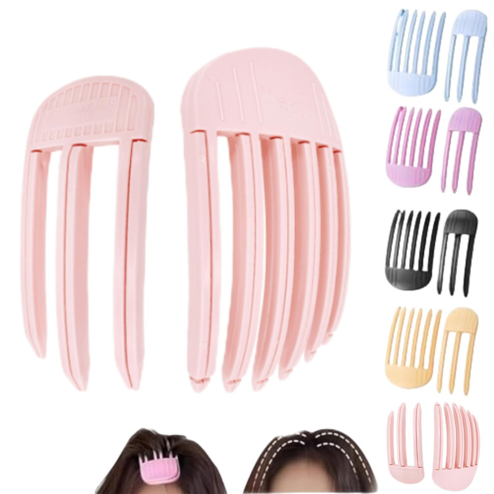 Pink Hair Volumizer Clip Set With Instant Root Lift, Heatless Volume Boost For Fluffy Bangs Medium